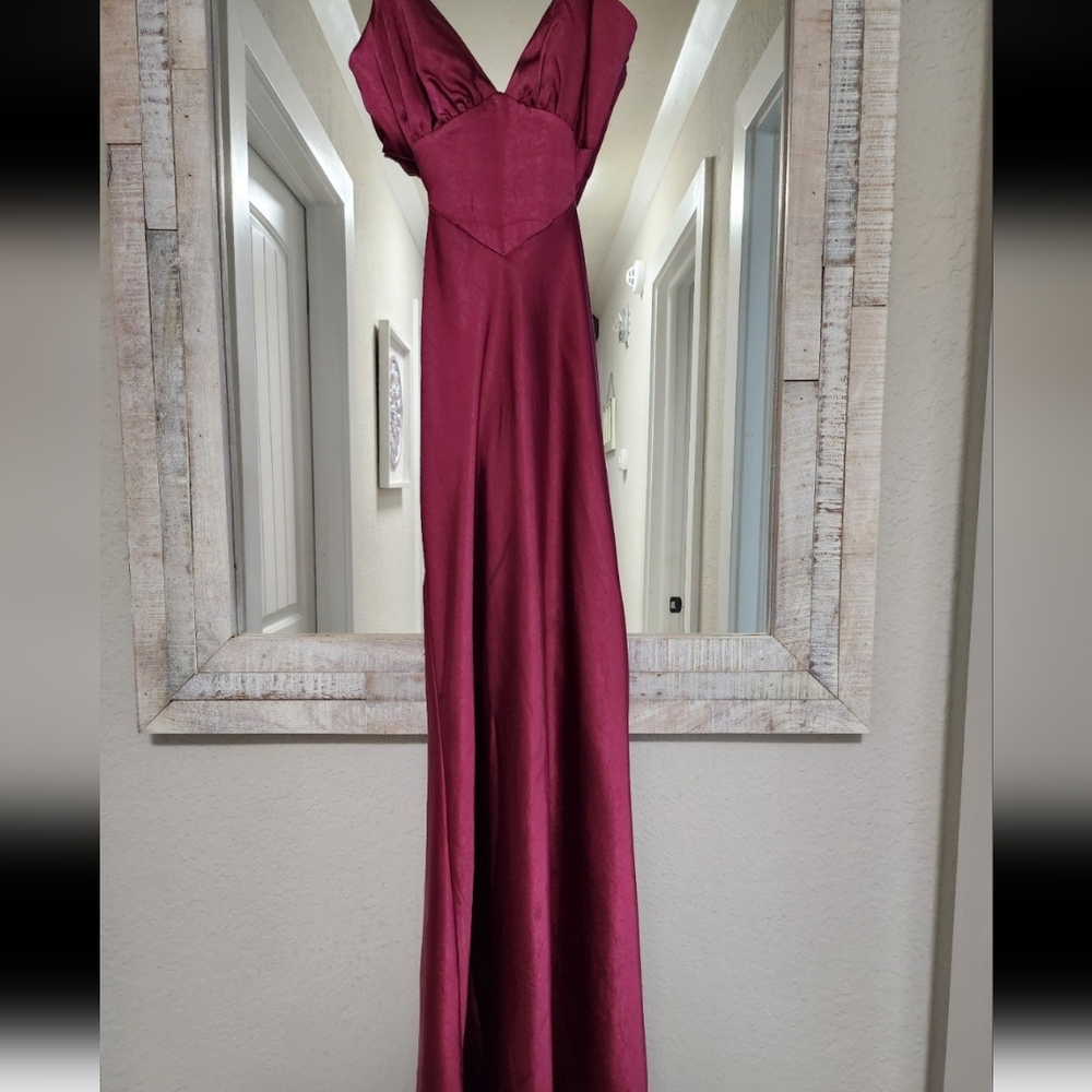 City Lights Cut-Out Waist Strappy Back Midi Dress Fuschia XS - Picture 4 of 4